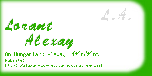 lorant alexay business card